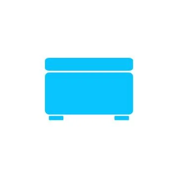Foot stool icon flat. Stock Illustration