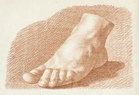 Foot Study. John Augustus Nahl (Germany, Berlin, 1710-1785). Germany, 1760... Stock Illustration