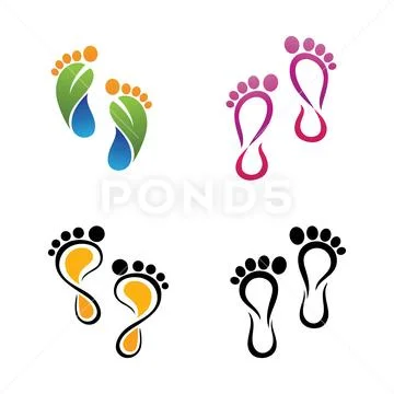 Foot therapist logo vector icon Stock Illustration