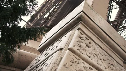 From the foot to the tip of the Eiffel Tower in Paris, France Stock Footage 170467295