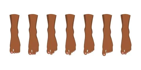 Foot toe shape types set. Stock Illustration