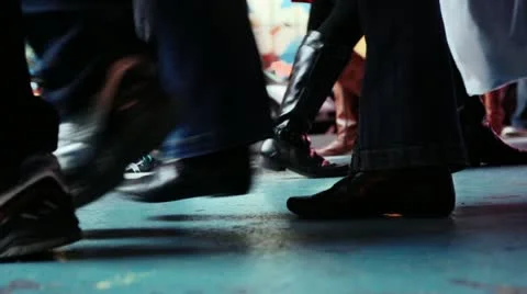 Foot traffic-Slow motion Stock Footage 22144724
