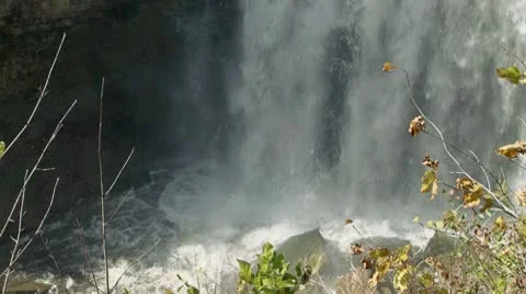 Foot of Waterfall Stock Footage 10592544
