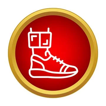 Foot wearing ankle weights training for fitness Stock Illustration