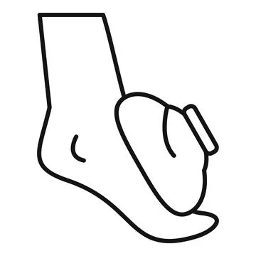 Foot wearing toe separator for pedicure icon concept Stock Illustration