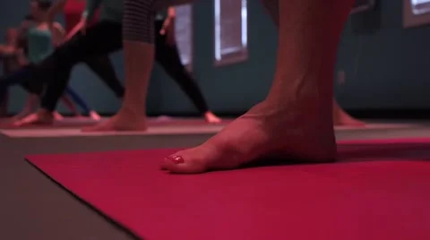 Foot on a yoga mat Stock Footage 59730110