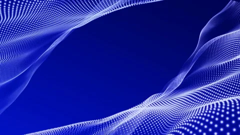 Footage 4K loop particle blue wave with a pattern of white dots on a gradient Видео 201231849