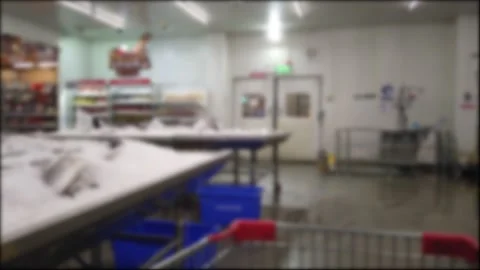 Footage 4K: Shoppers point of view moving through supermarket aisle 스톡 동영상 229960958