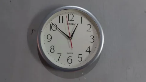 Footage of an analog quartz wall clock made in Japan Video stock 326195096