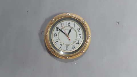 Footage of an analog quartz wall clock made in Japan Stock Footage 326195548