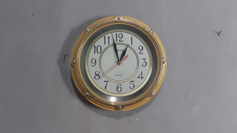Footage of an analog quartz wall clock made in Japan Stock Footage 326196062