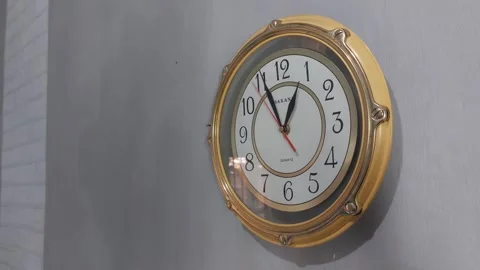 Footage of an analog quartz wall clock made in Japan Stock Footage 326196086