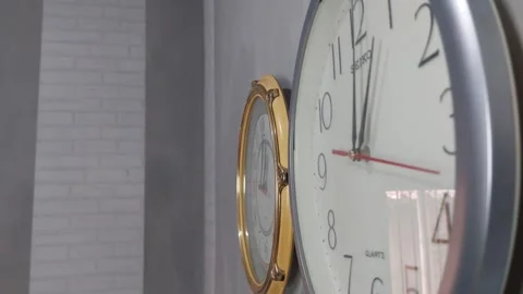 Footage of an analog quartz wall clock made in Japan Video stock 326196342
