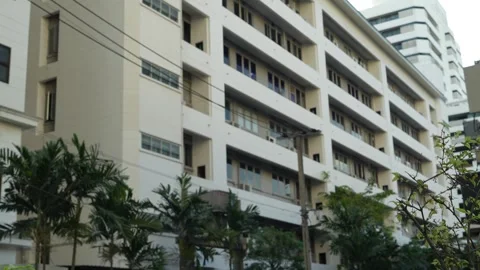 Footage of apartment buildings with windows and sky, asia condo building Stock Footage 301491663