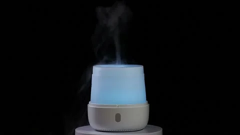 Footage of aroma diffuser dark background Stock Footage 219820341