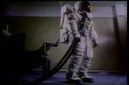 Footage Of An Astronaut Testing The Apollo 11 Space Suit Underwater And In Zero Stock Footage