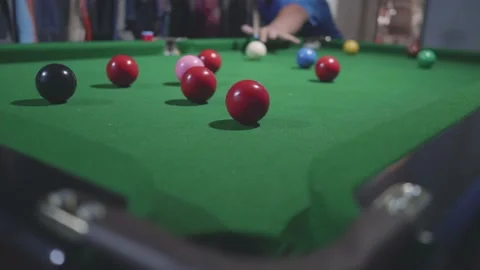 Footage B roll dramatic light of Snooker shooting on snooker table. Stock Footage 154566480