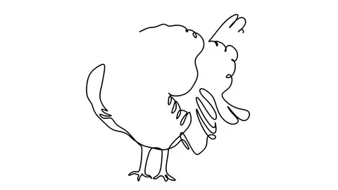 Footage B roll scene of Self drawing simple animation of single Stock-Footage 128423652
