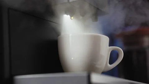 Footage B Roll of steaming coffee machine while preparing aromatic coffee. Stock Footage 169795873