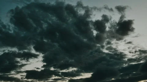 Footage B Roll Timelapse Sky and black cloud. Dark grey storm clouds. Stock Footage 154307815