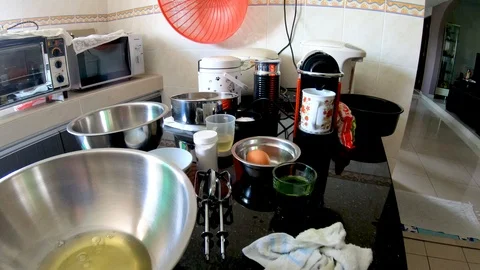 Footage of baking ingredient are ready on the table for the next step progress 動画素材 109408501