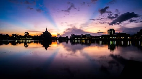 A  Footage of beautiful sunrise in Sarawak Stockbeeldmateriaal 59792571