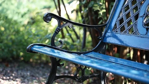 Footage of bench rain drop Stock Footage 136893116