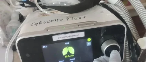 Footage of a BIPAP machine used for assisting in ventilation Stock Footage 229641977