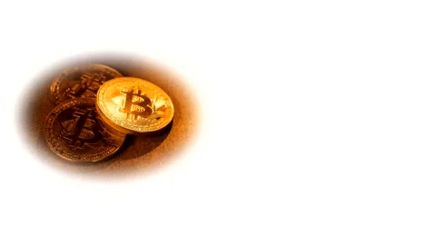 A footage of bitcoins in the reflection of the flame Stock Footage 149036978