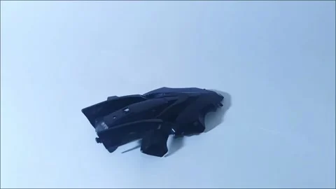 Footage of Black Plastic Angular Body Shell for Miniature 4WD Racing Cars Stock Footage 328567114