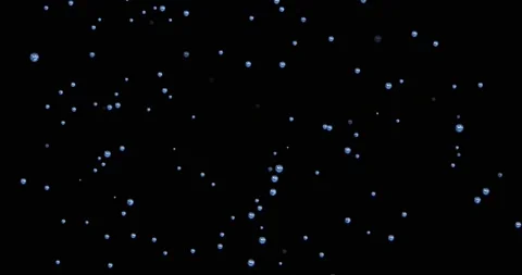 Footage, blue bubbles on a black background, transparent bubbles move up blend Stock Footage 164588978