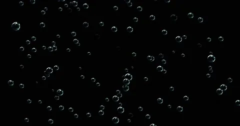 Footage, blue bubbles on a black background, transparent bubbles move up blend Stock Footage 164589018