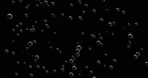 Footage, blue bubbles on a black background, transparent bubbles move up blend Stock Footage 164589054