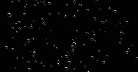 Footage, blue bubbles on a black background, transparent bubbles move up blend Stock Footage 164589139