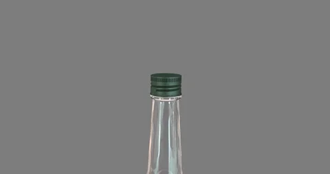 Footage for bottle cap challenge. Realistic 3d animation of opening bottle cap Stock Footage