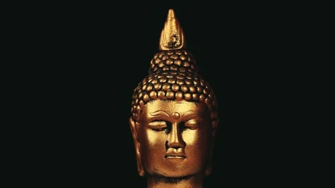 Footage of buddha statue dark backgorund Stock Footage 220143904