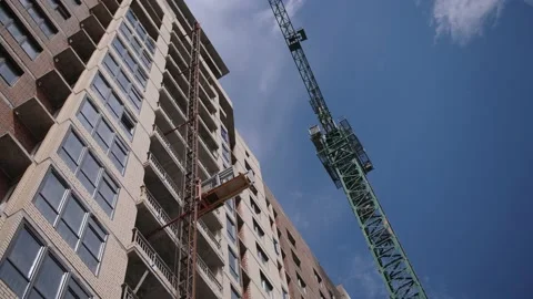 Footage of building material elevator Video stock 155453881