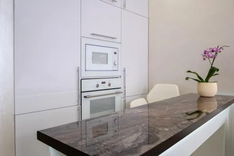 Footage of built in modules in kitchen, Interior shot Stock Photos
