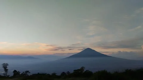 Footage captures the atmosphere of the sun setting in the morning Stock Footage 307611974