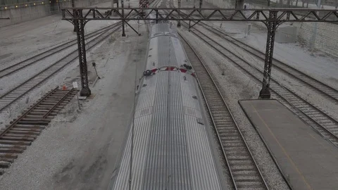 Footage Chicago Train Lines in Cloudy day 스톡 동영상 83798066