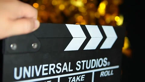 Footage of clapper board dark background Stock Footage 250969983