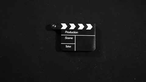Footage of clapper board dark background Stock Footage 289445693