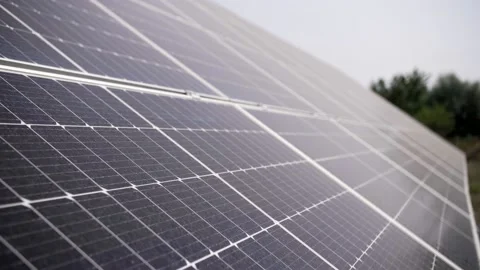 Footage of close-up solar panels Stock Footage 204783683
