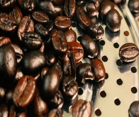 The footage coffee roasted camera movement. Stock Footage 96400432