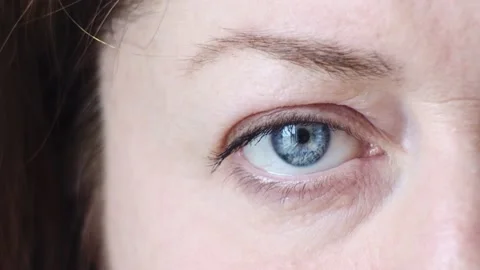 Footage computer graphics and video. The eye of a woman in which the window of t Stock Footage 233030253