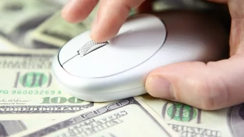 Footage of computer mouse money banknote background Stock Footage 300769611
