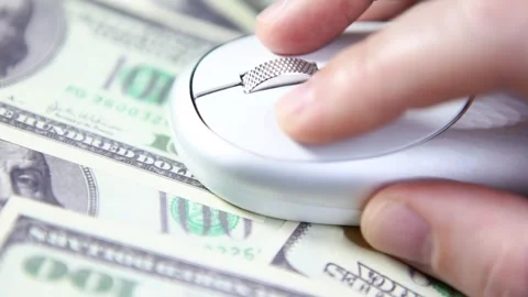Footage of computer mouse money banknote background Stock Footage 300771421