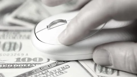 Footage of computer mouse money banknote background Stock Footage 300772133