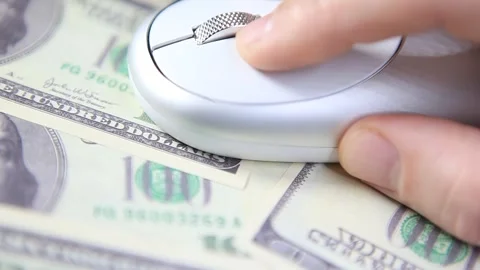 Footage of computer mouse money banknote background Stock Footage 300772166