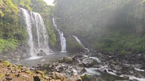 Footage of Curug Jenggala waterfall, Java, Indonesia Stock Footage 287047495
